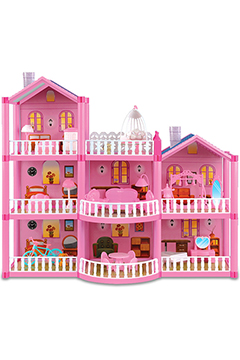Дом для кукол «Принцесса» (балкон, 3 этажа, 2 собачки)