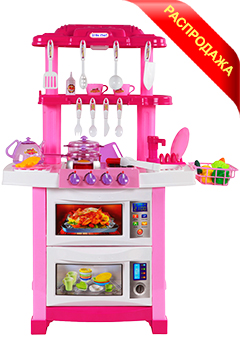 Кухня «Happy Little Chef» с чайником и водой (розовая)